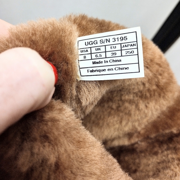 - UGG SZ 8 APRELLE 3195 12" SUEDE SHEARLING WEDGE BOOTS EUC $250 - Picture 14 of 15